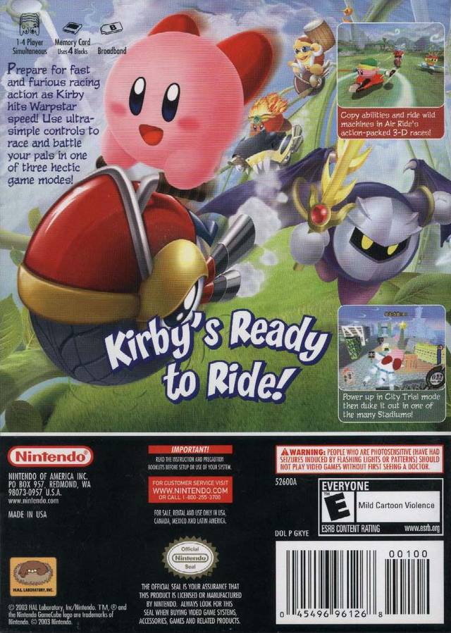 Kirby Air Ride Back